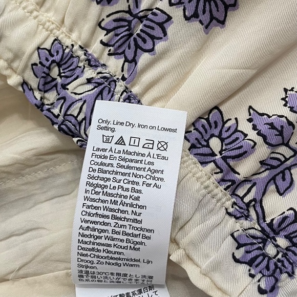 J. CREW New Soleil Pants Blooming Lilac Block Print Floral Elastic Waist Small - Picture 14 of 16